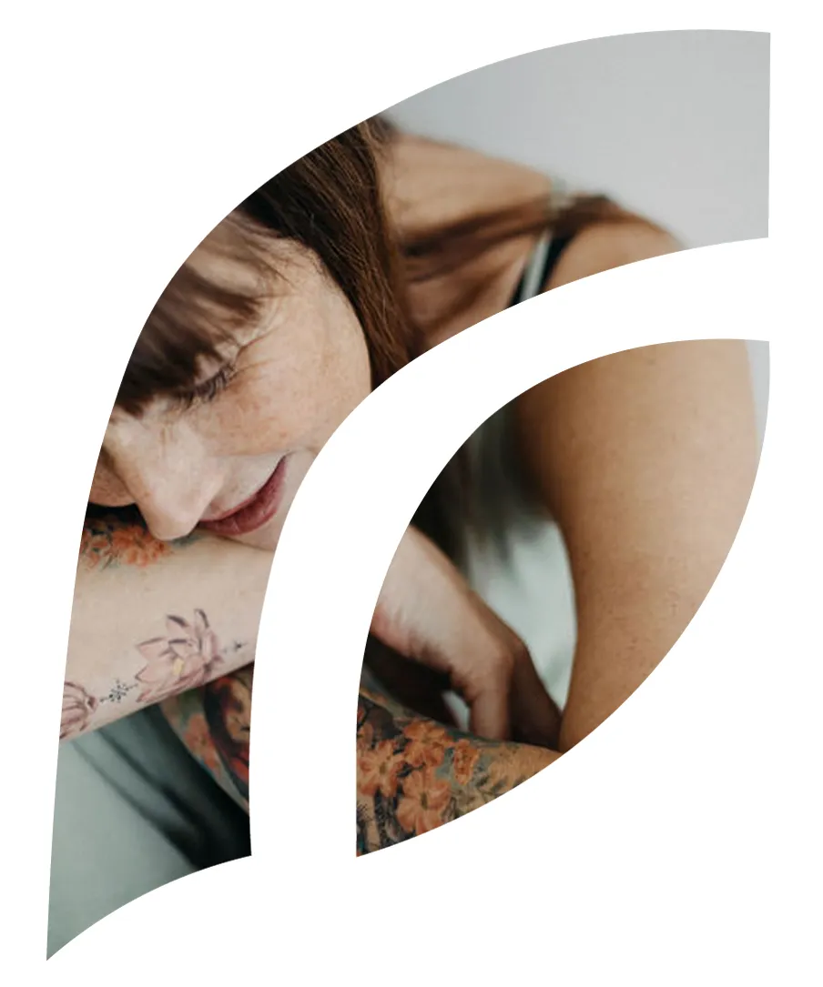 Künstlerisches Logo-Portrait von Seelenbalm – Ruhe, Weichheit und Hingabe in Bewegung